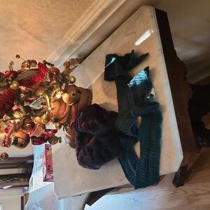 Ettwa faux fur knit scarf hood